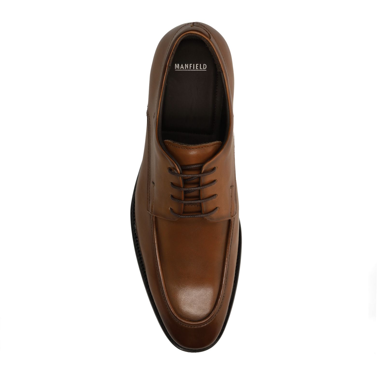 Cognacfarbene Lederschnürschuhe