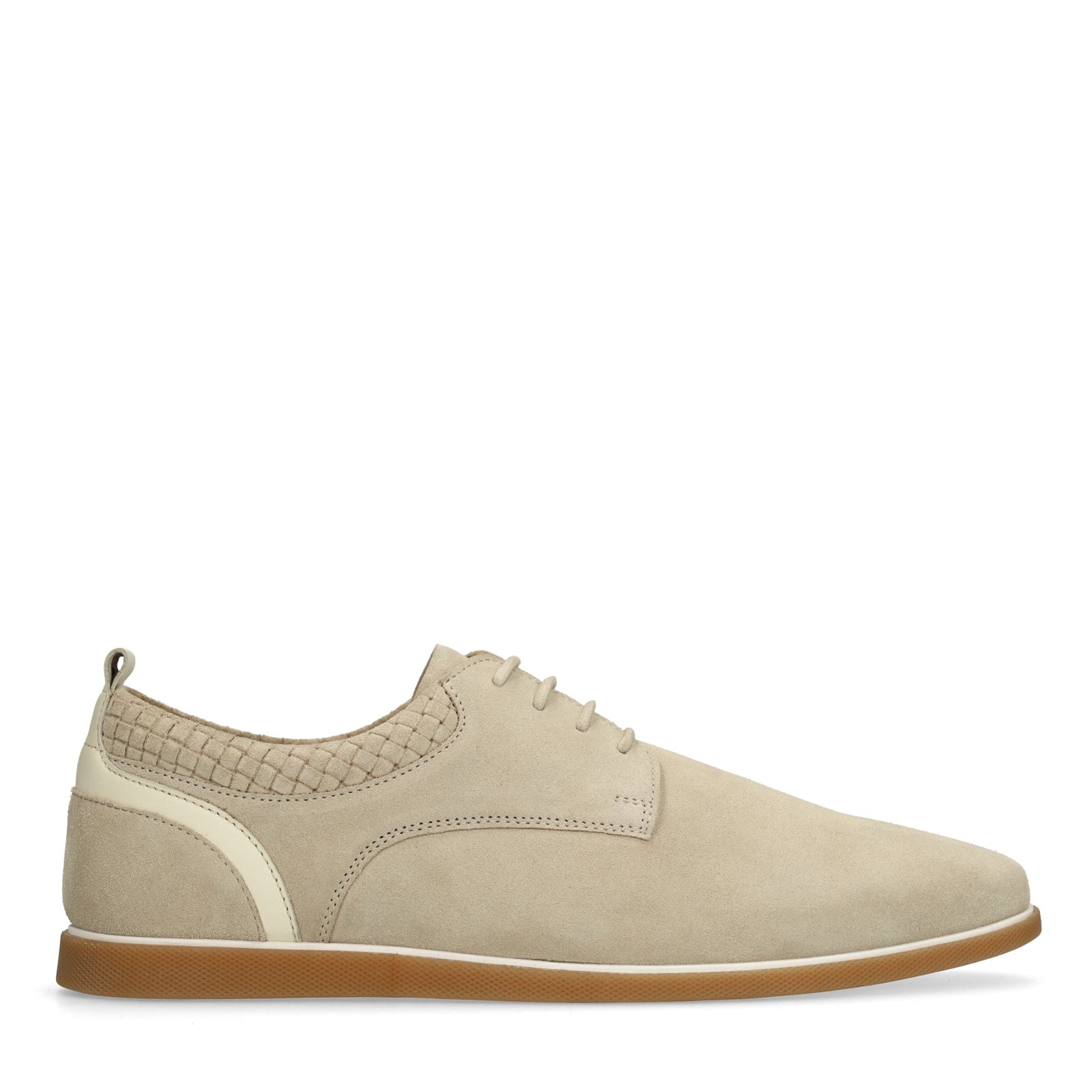 Beige suède veterschoenen