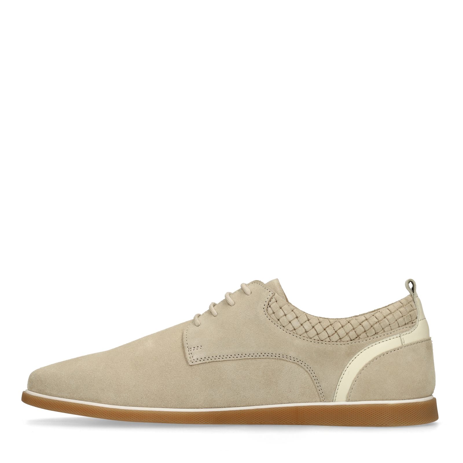 Beige suède veterschoenen