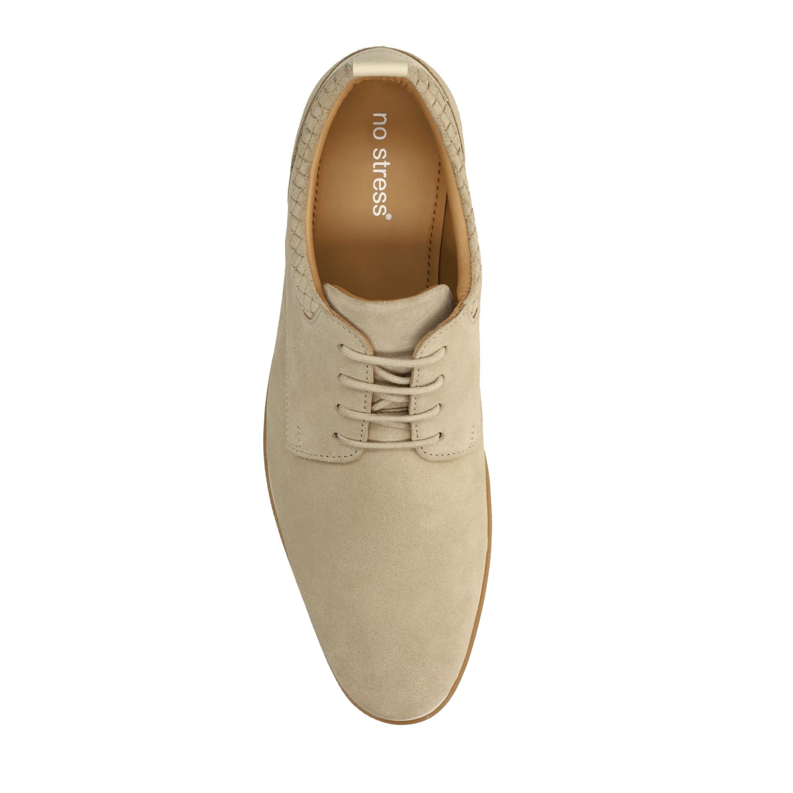 Beige suède veterschoenen