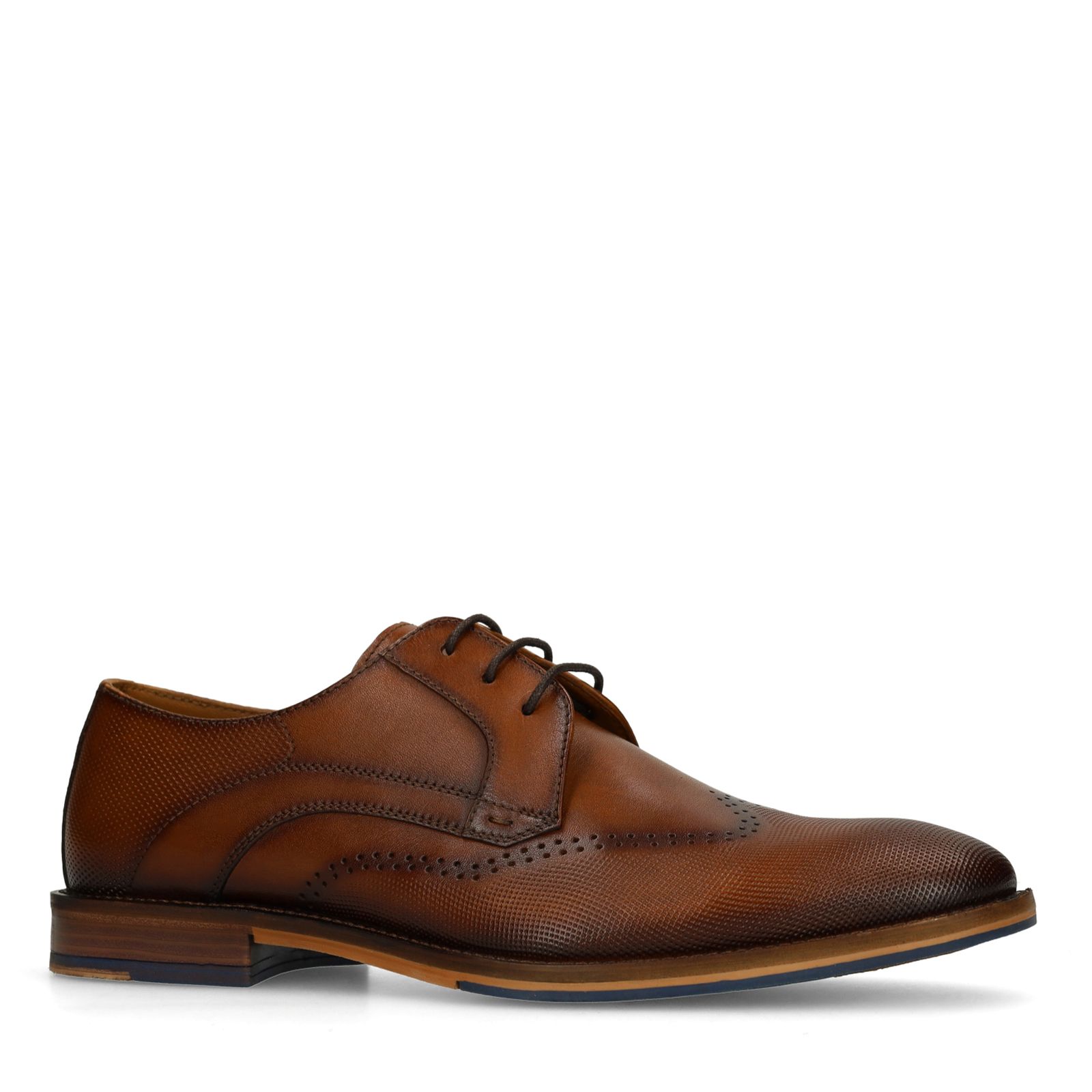 Cognacfarbene Lederschnürschuhe