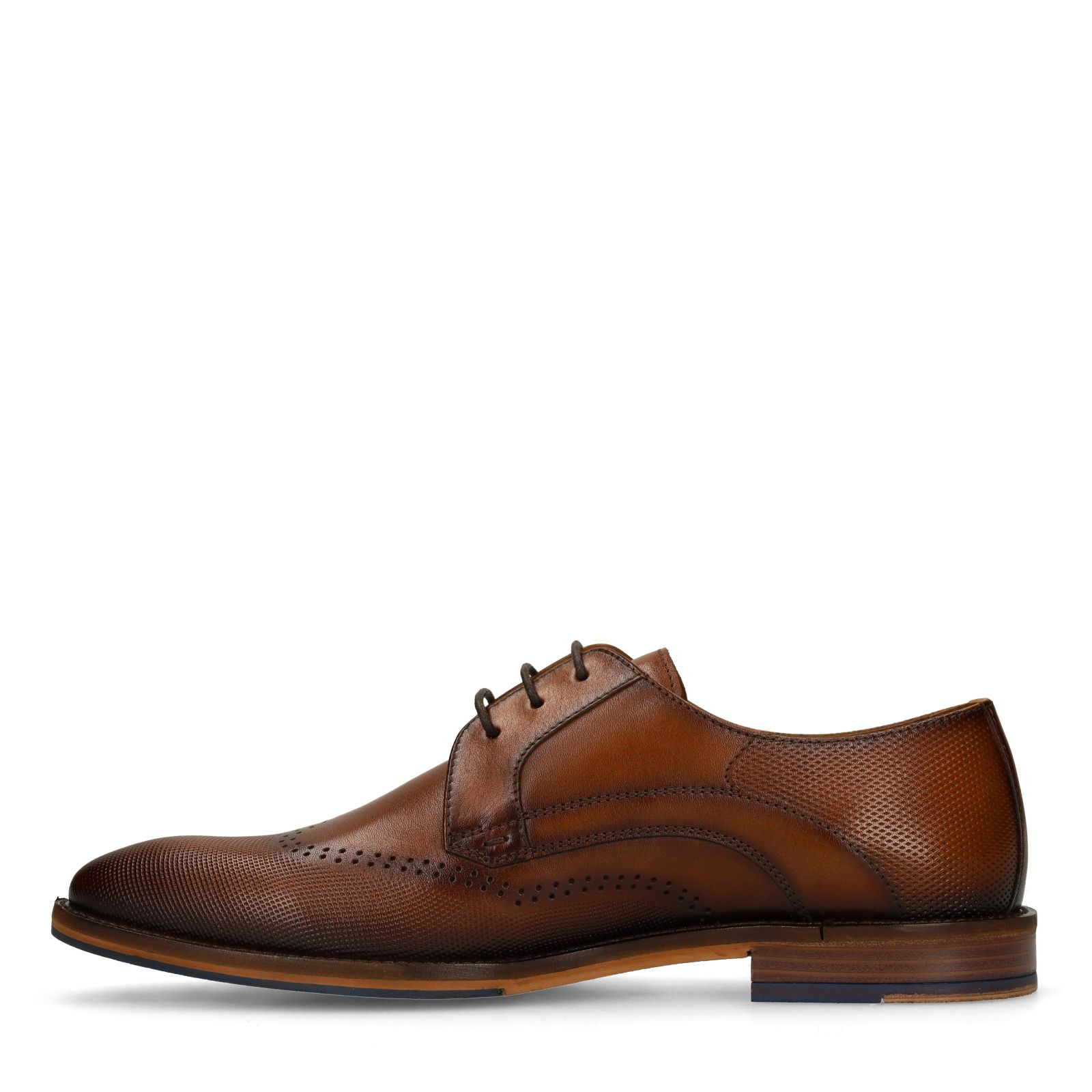 Cognac leren veterschoenen