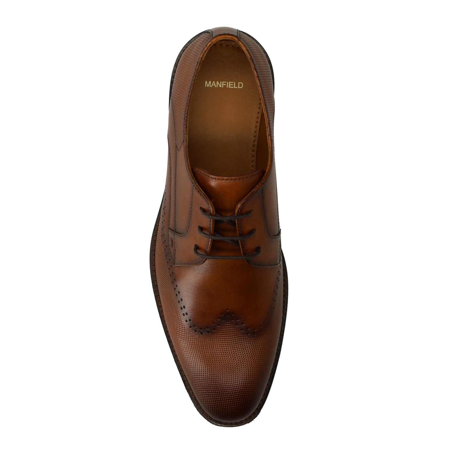 Cognacfarbene Lederschnürschuhe