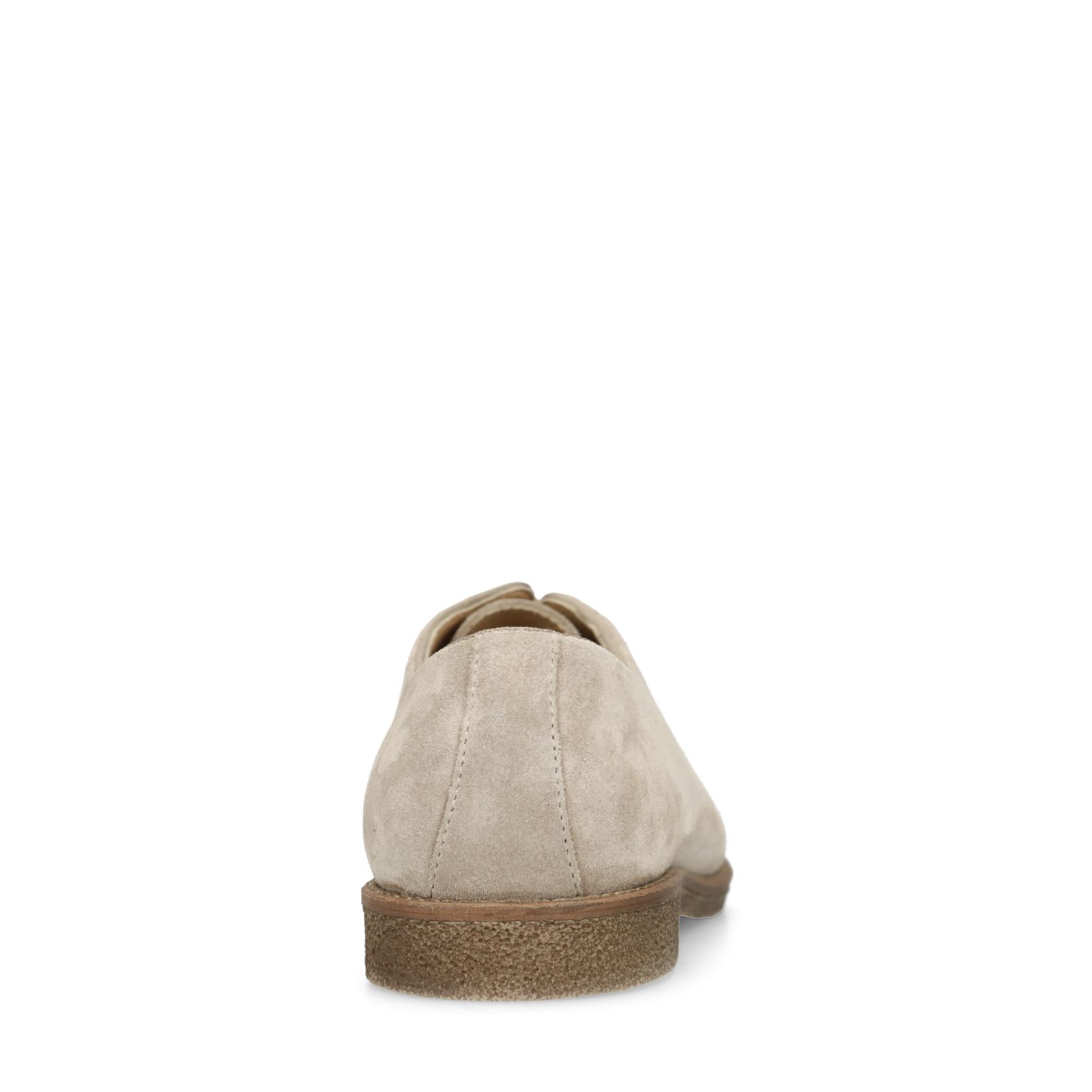 Beigefarbene Veloursleder-Schnürschuhe