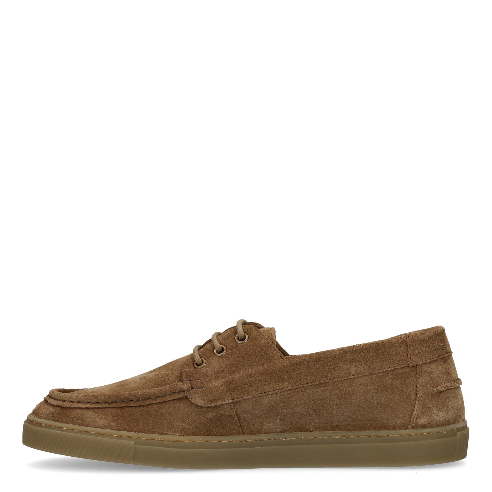 Beigefarbene Bootsschuhe aus Veloursleder