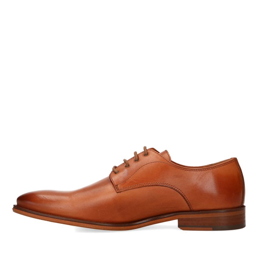 Cognac leren veterschoenen