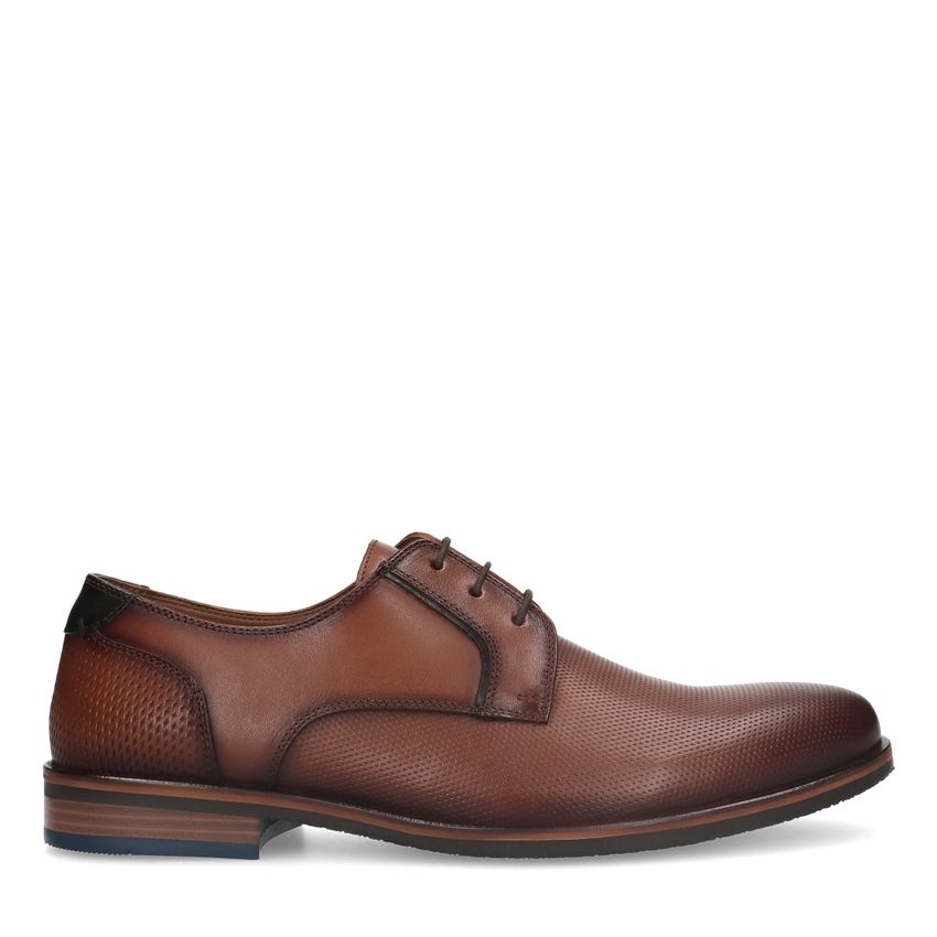 Cognac leren veterschoenen