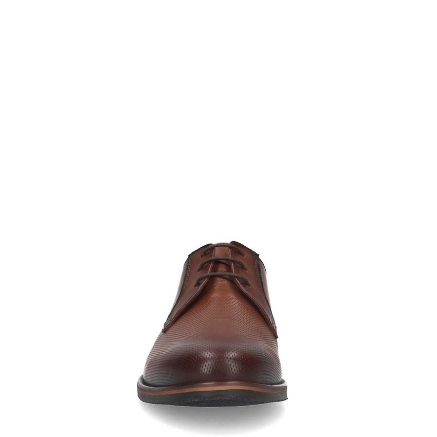 Cognac leren veterschoenen