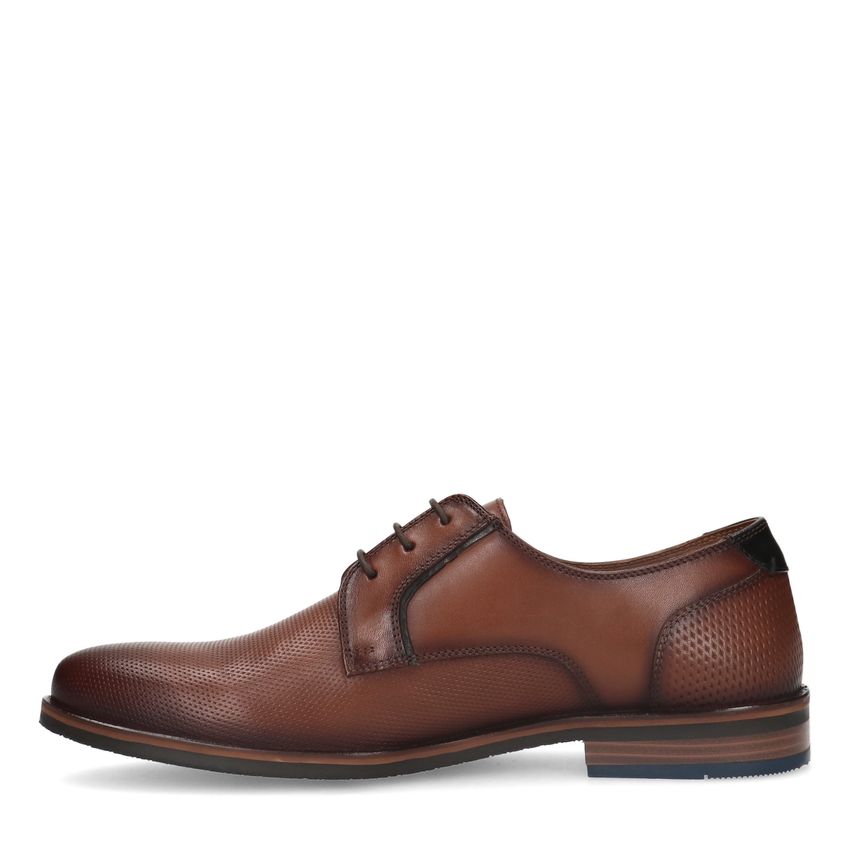 Cognac leren veterschoenen