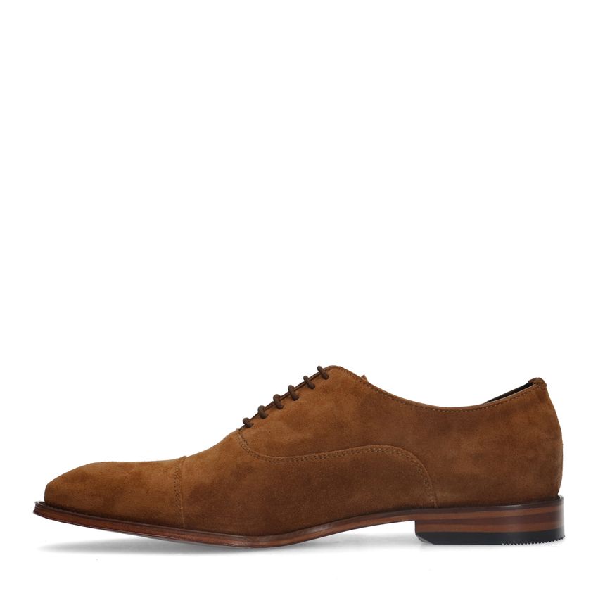 Cognac suède veterschoenen