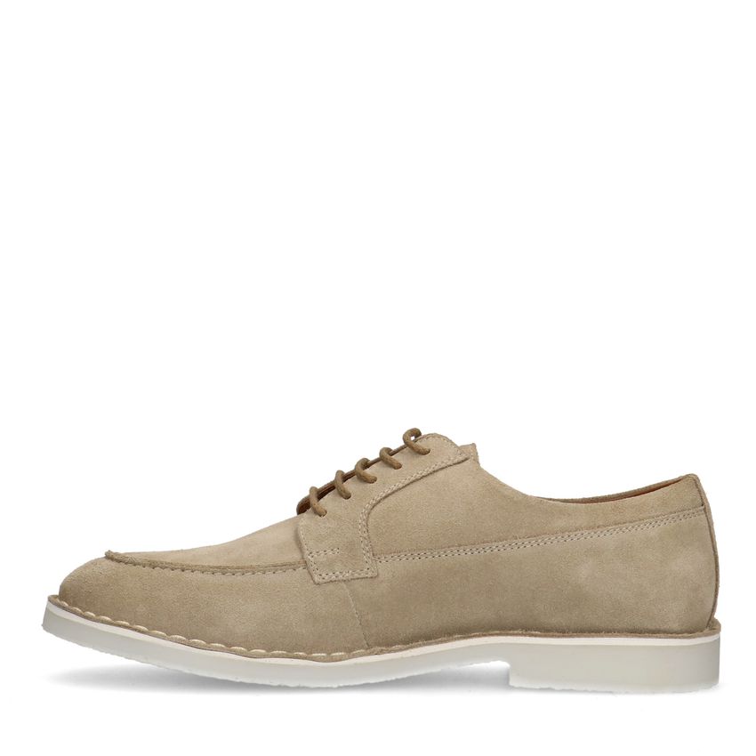 Beige suède veterschoenen