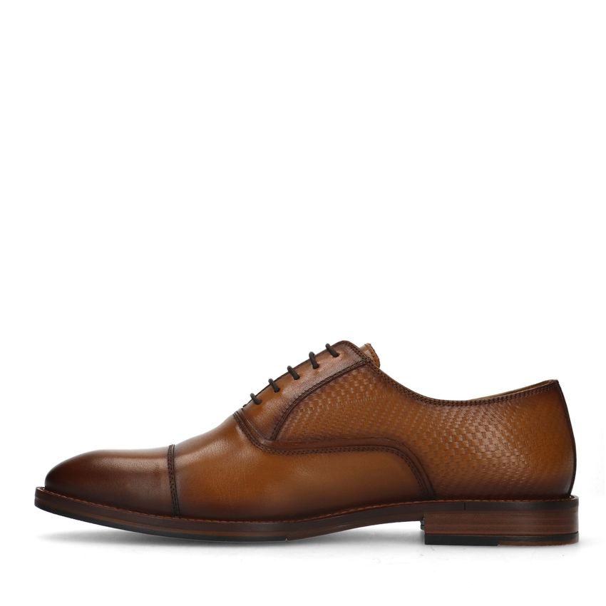 Cognac leren veterschoenen