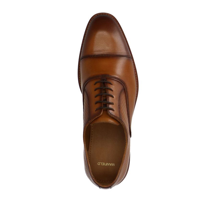 Cognac leren veterschoenen