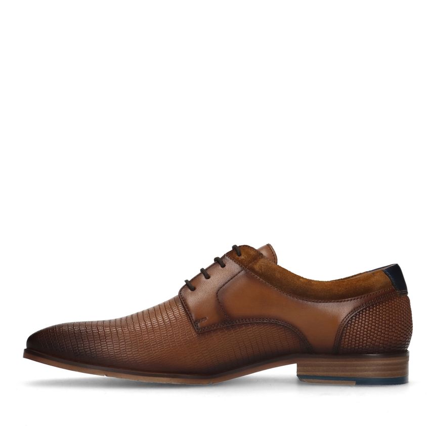 Cognac leren veterschoenen