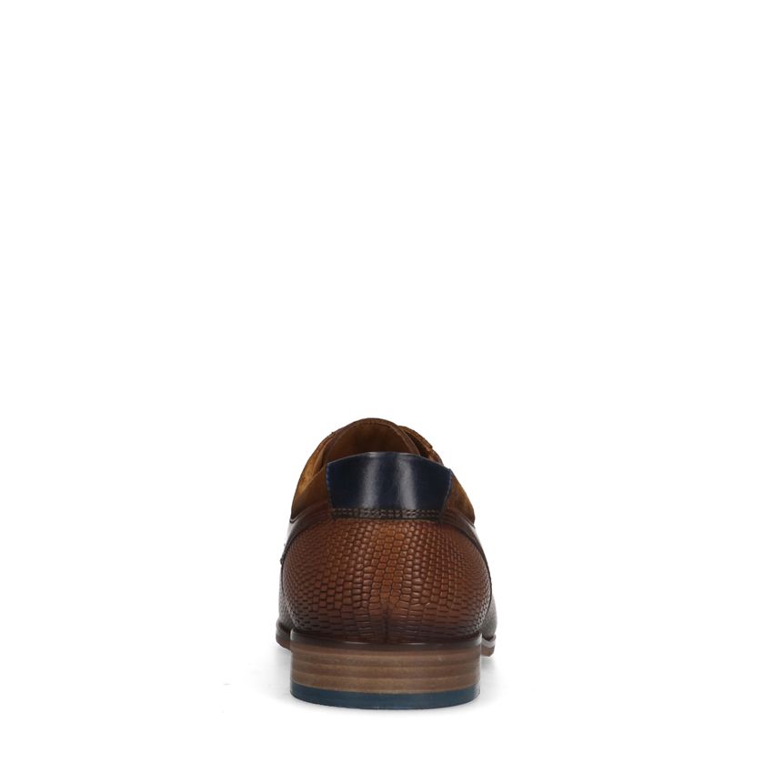 Cognac leren veterschoenen