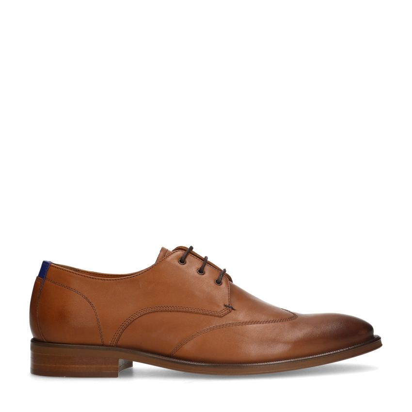 Cognac leren veterschoenen