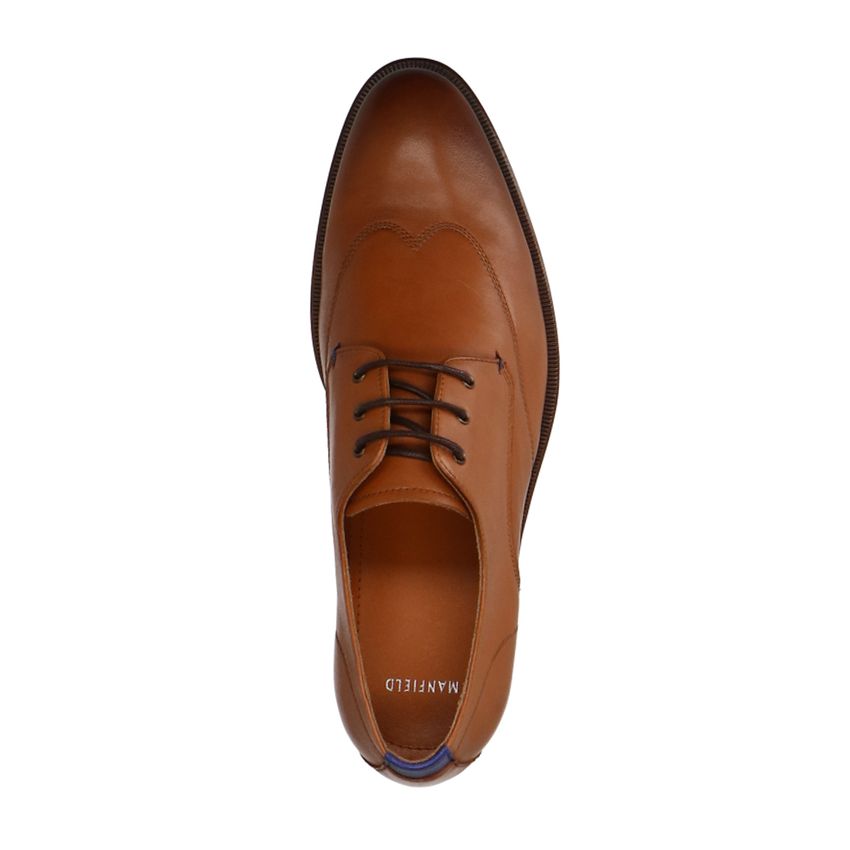 Cognac leren veterschoenen