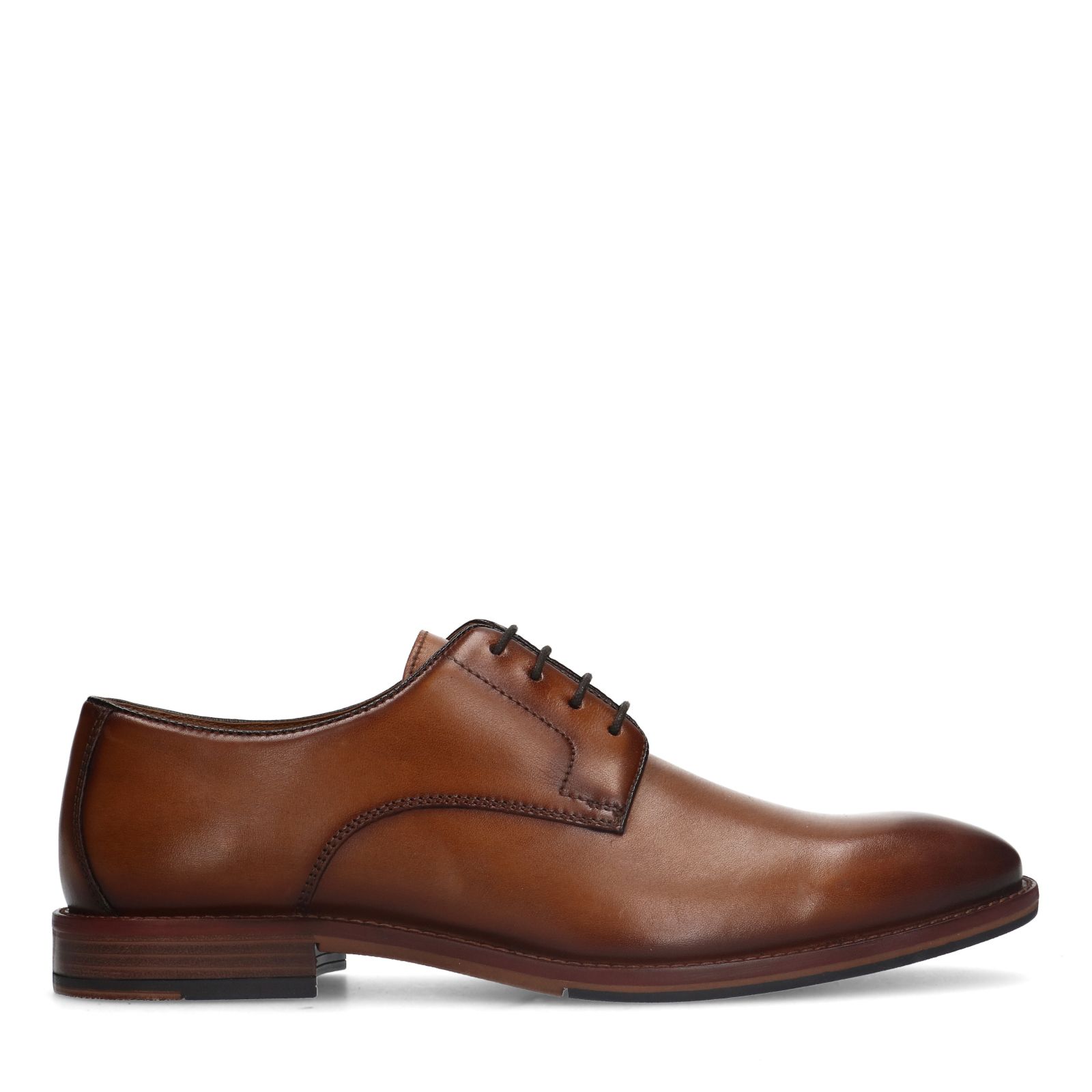 Cognac leren veterschoenen