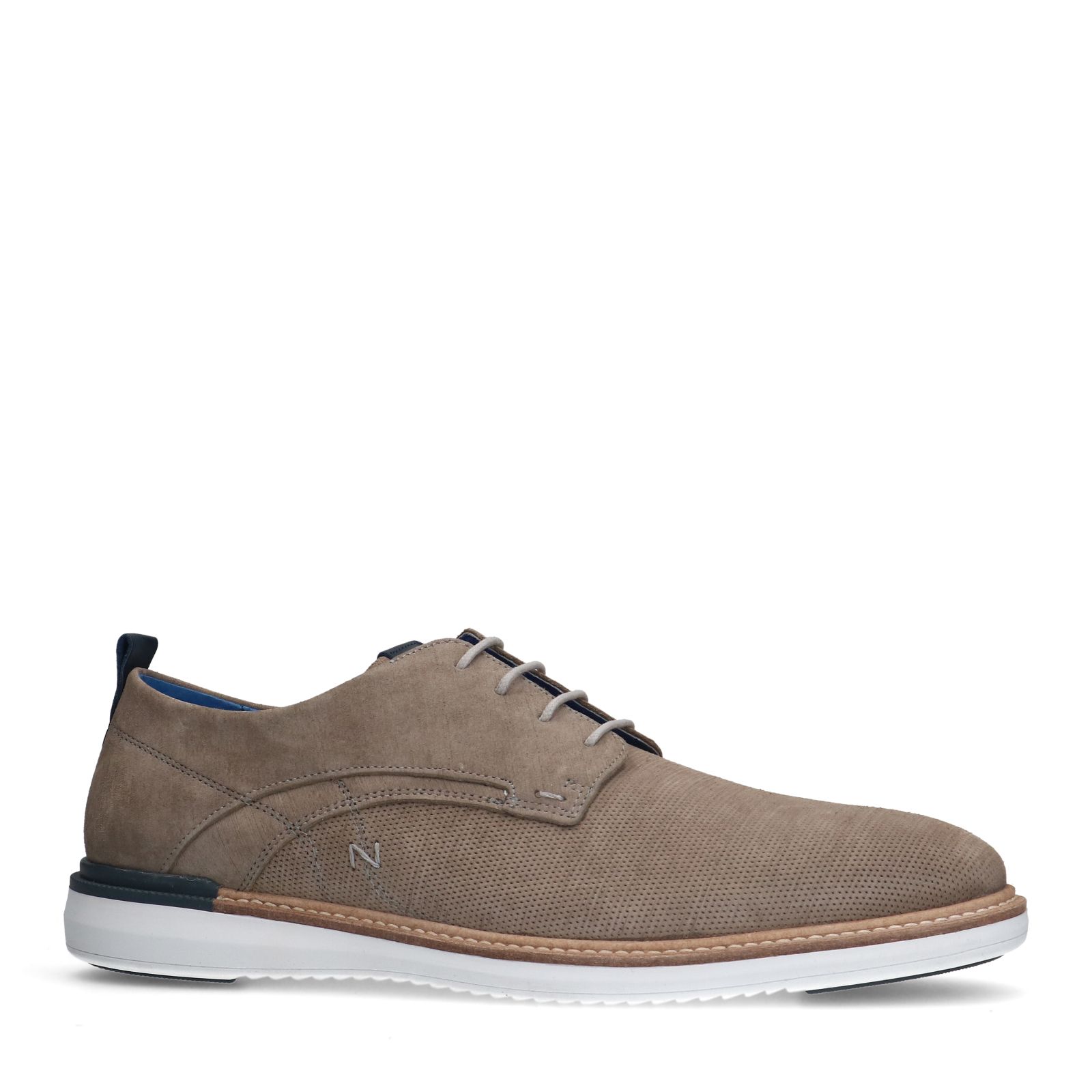 Taupe suède veterschoenen