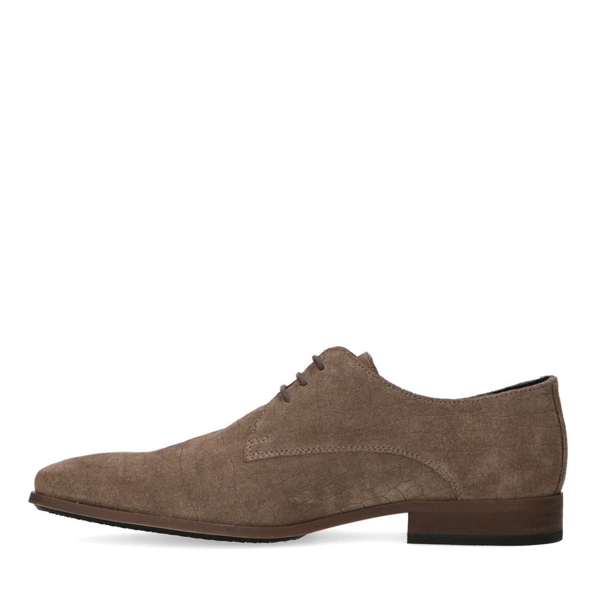 Taupe suède veterschoenen