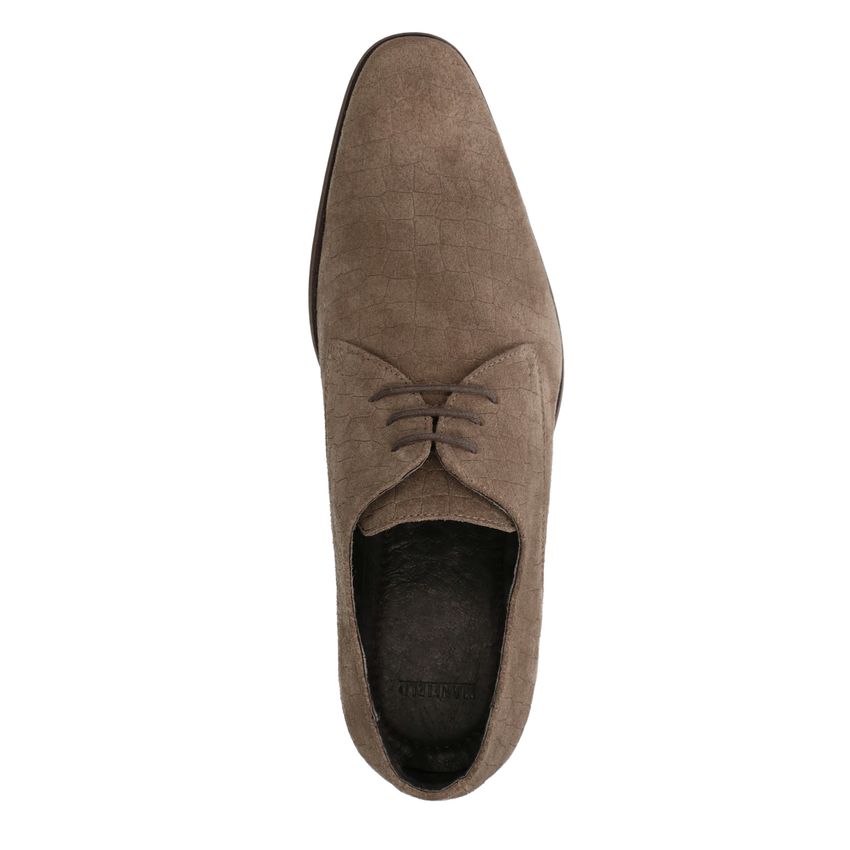 Taupe suède veterschoenen