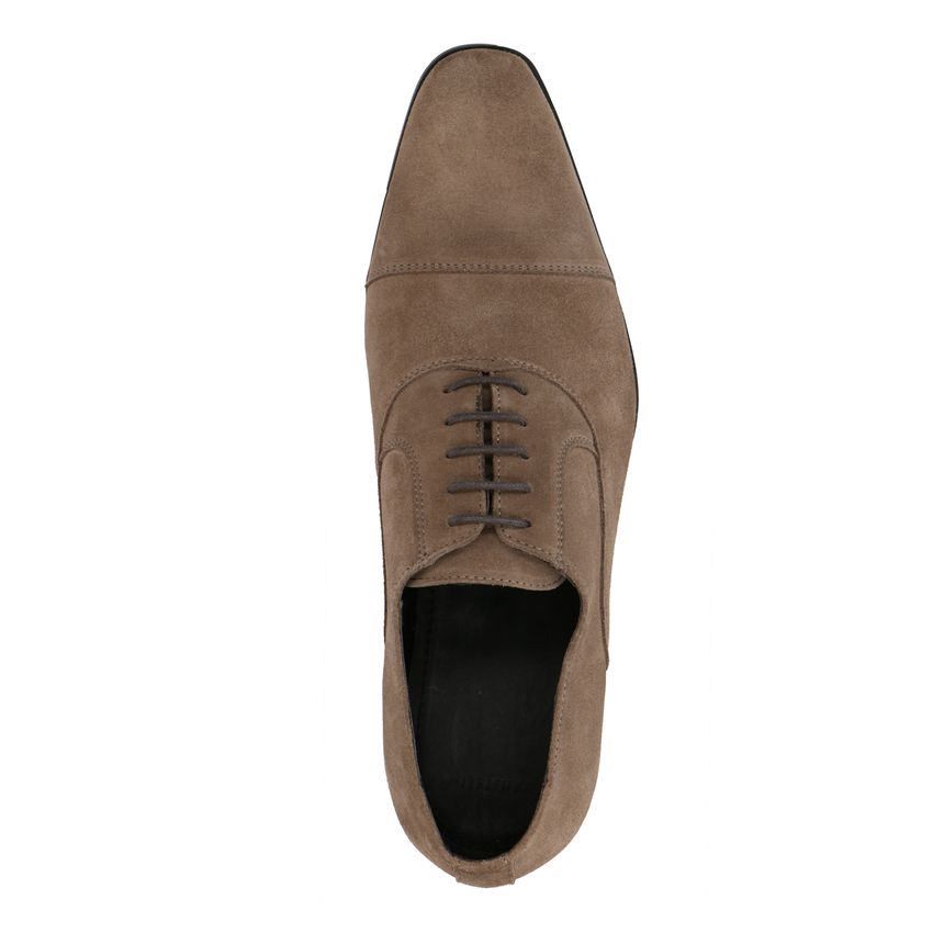 Taupe suède veterschoenen