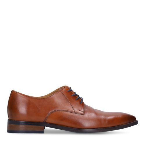 Cognac leren veterschoenen