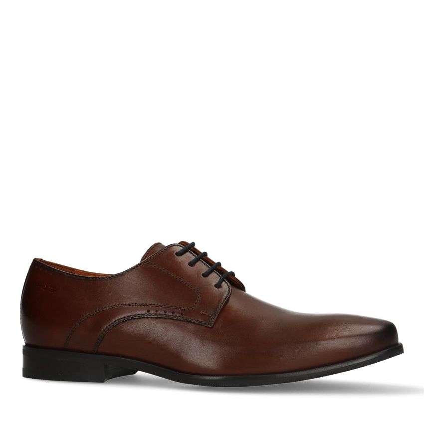 Cognac leren veterschoenen