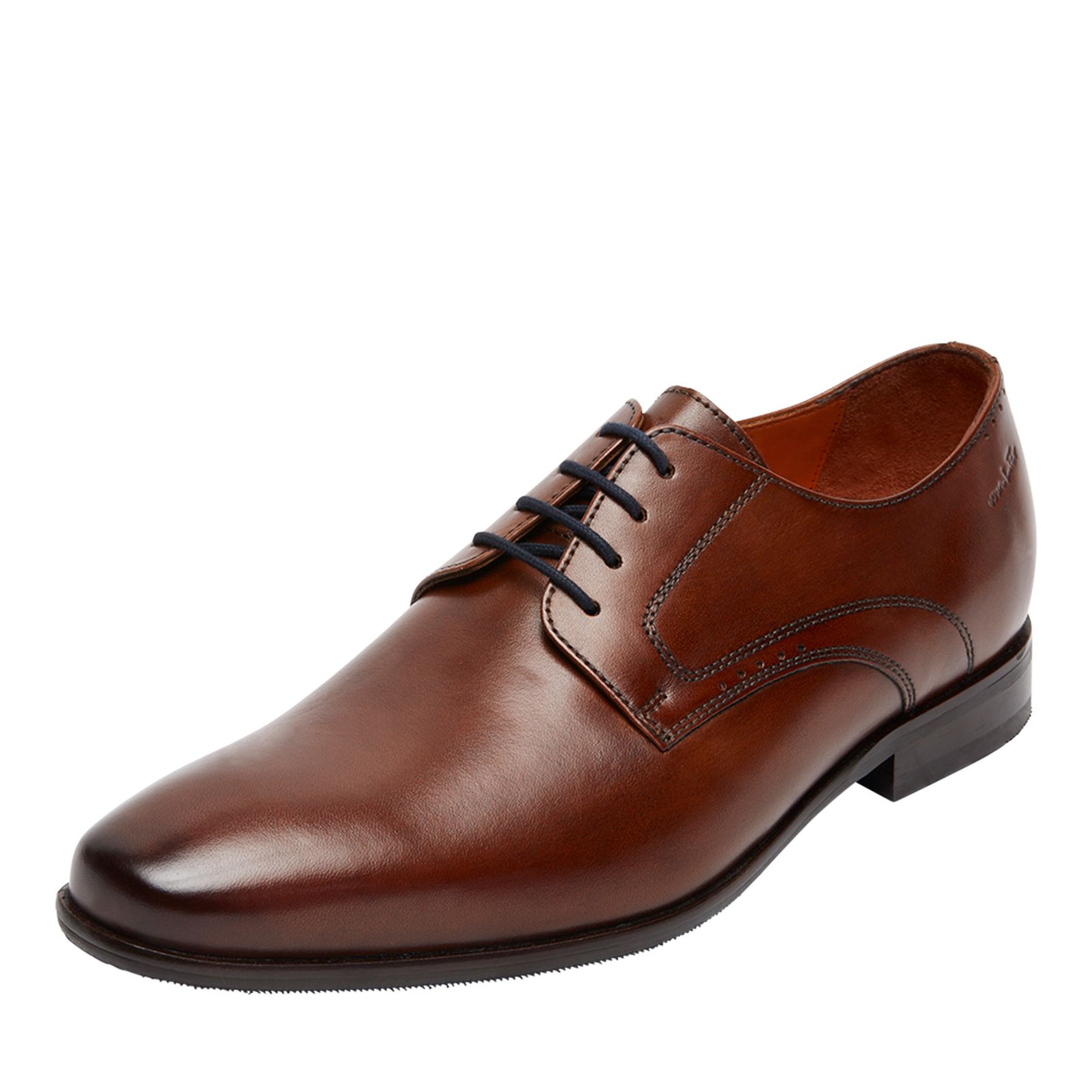 Cognac rhodes leren veterschoenen