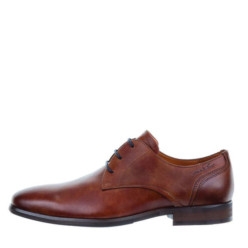 Cognac leren veterschoenen