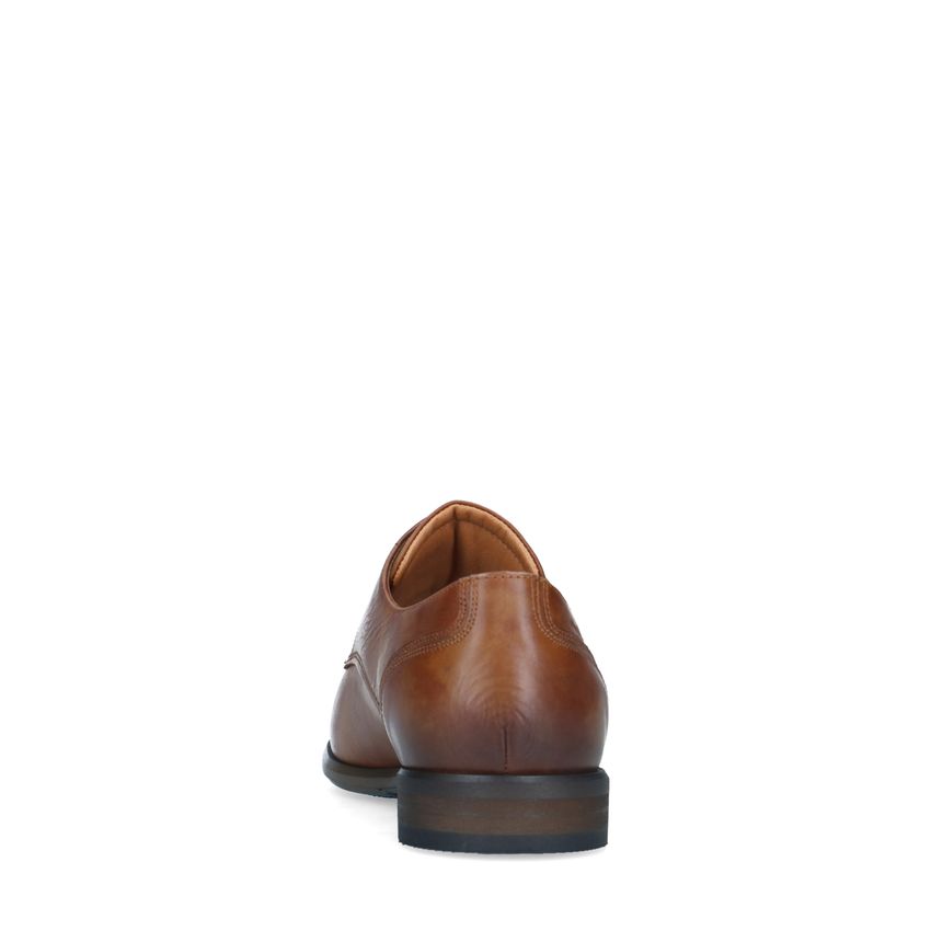 Cognac leren veterschoenen