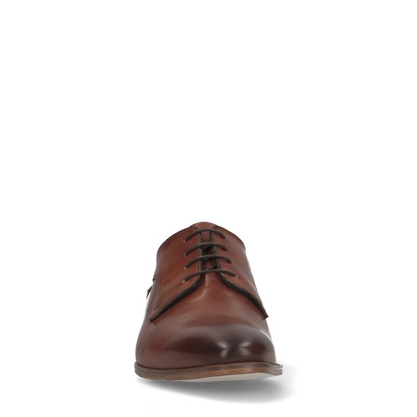 Cognac leren veterschoenen