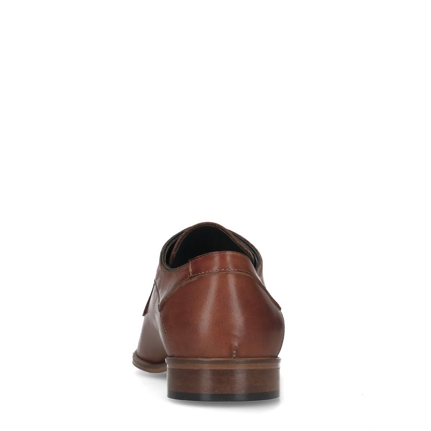 Cognac leren veterschoenen