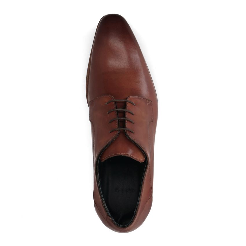 Cognac leren veterschoenen