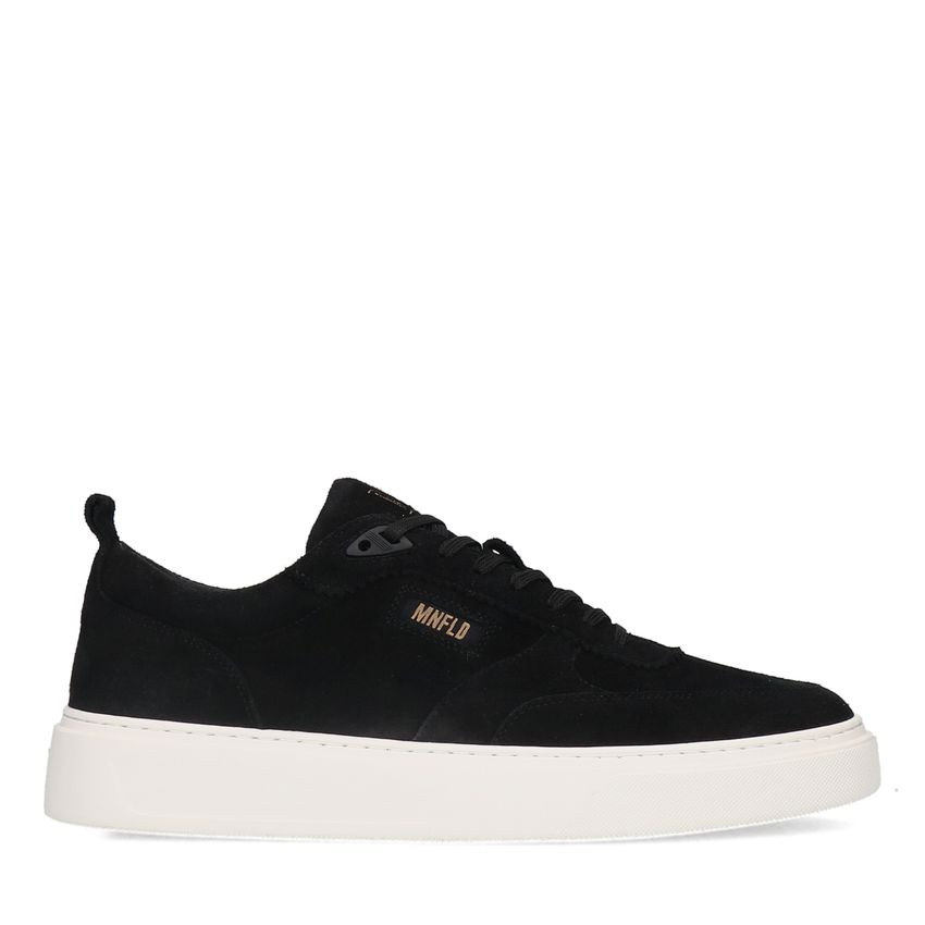 Schwarze Veloursleder-Sneaker