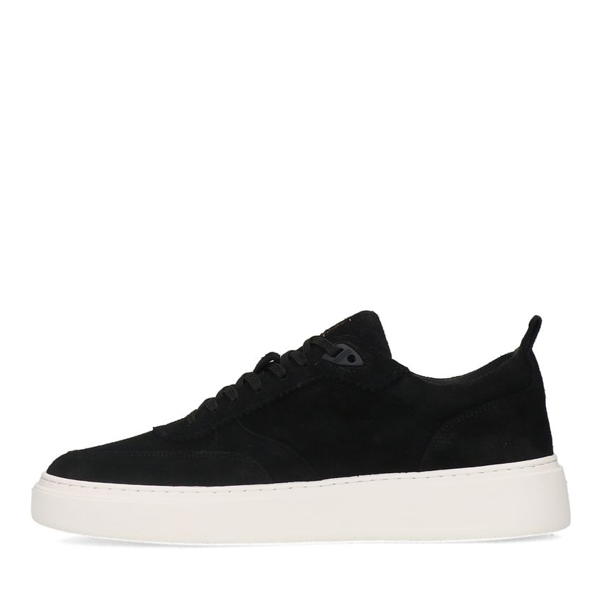 Schwarze Veloursleder-Sneaker