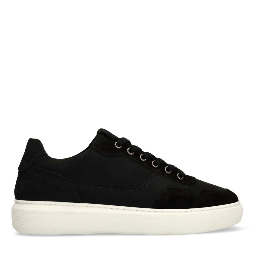 Schwarze Veloursleder-Sneaker
