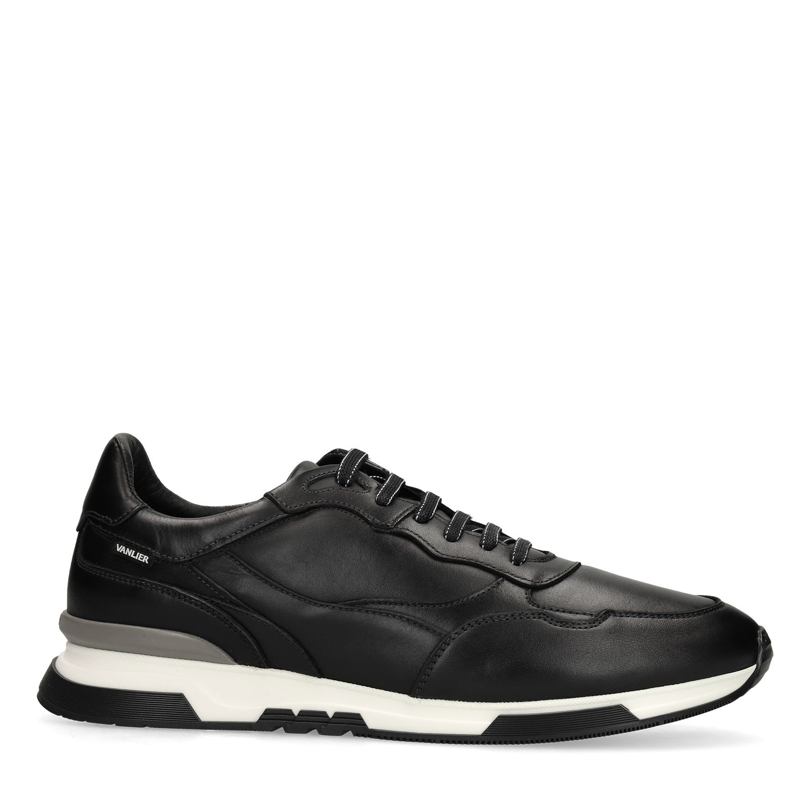 Schwarze Ledersneaker
