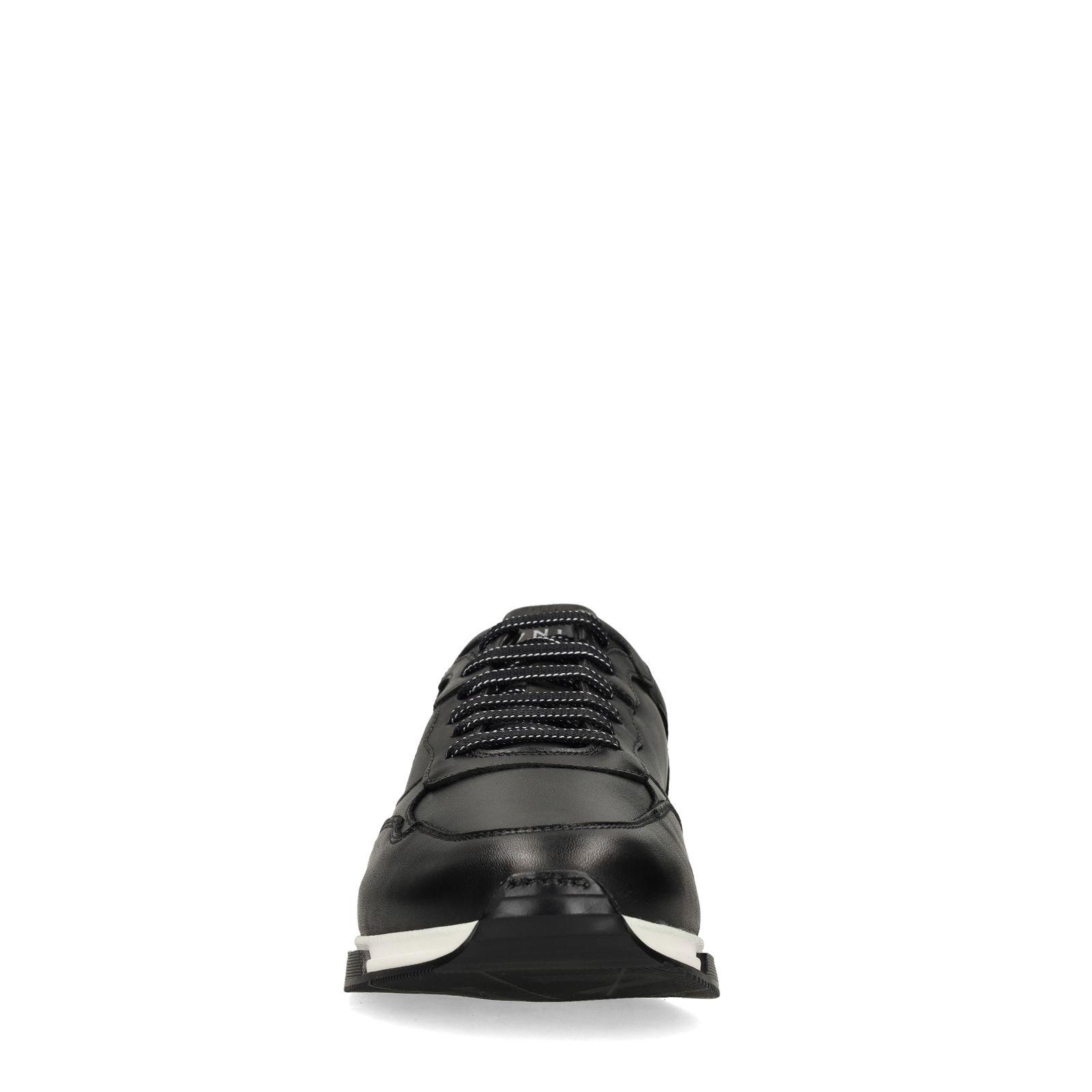 Schwarze Ledersneaker