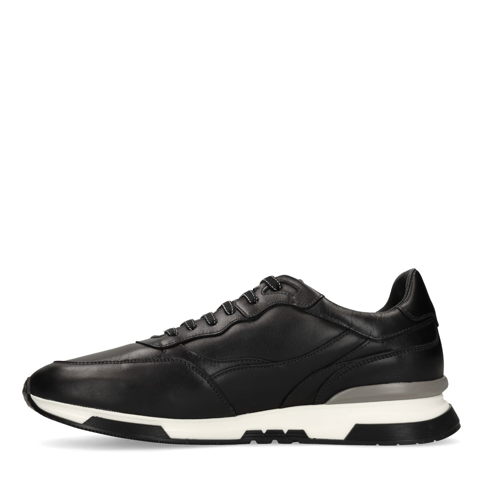 Schwarze Ledersneaker