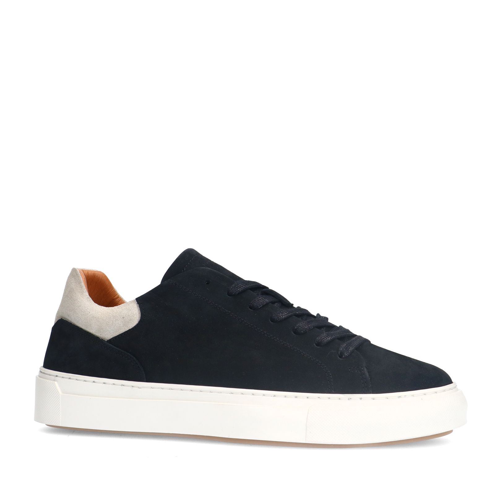 Zwarte nubuck sneakers met grijze details