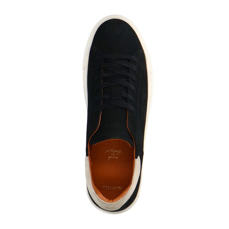 Schwarze Nubuk-Sneaker mit grauen Details