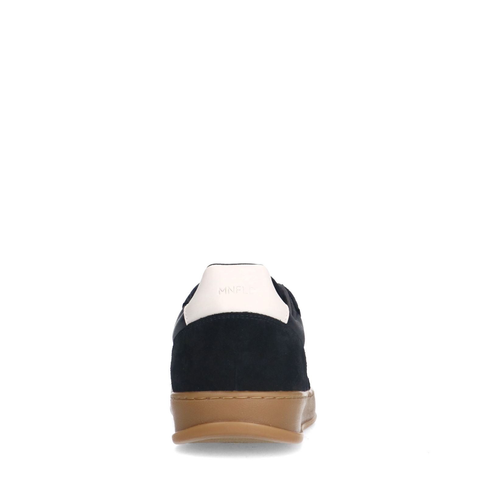 Zwarte leren sneakers met suède details