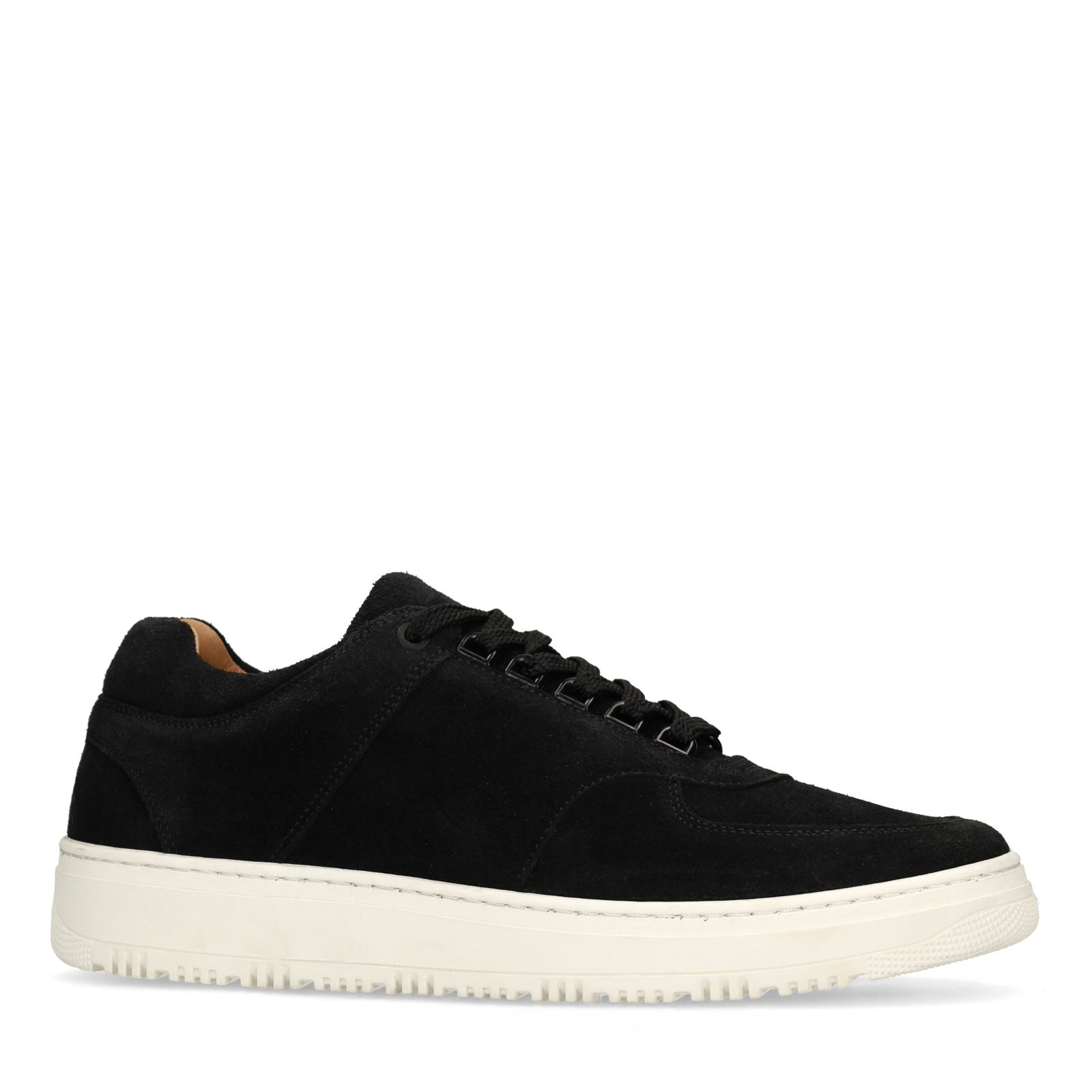 Schwarze Veloursleder-Sneaker