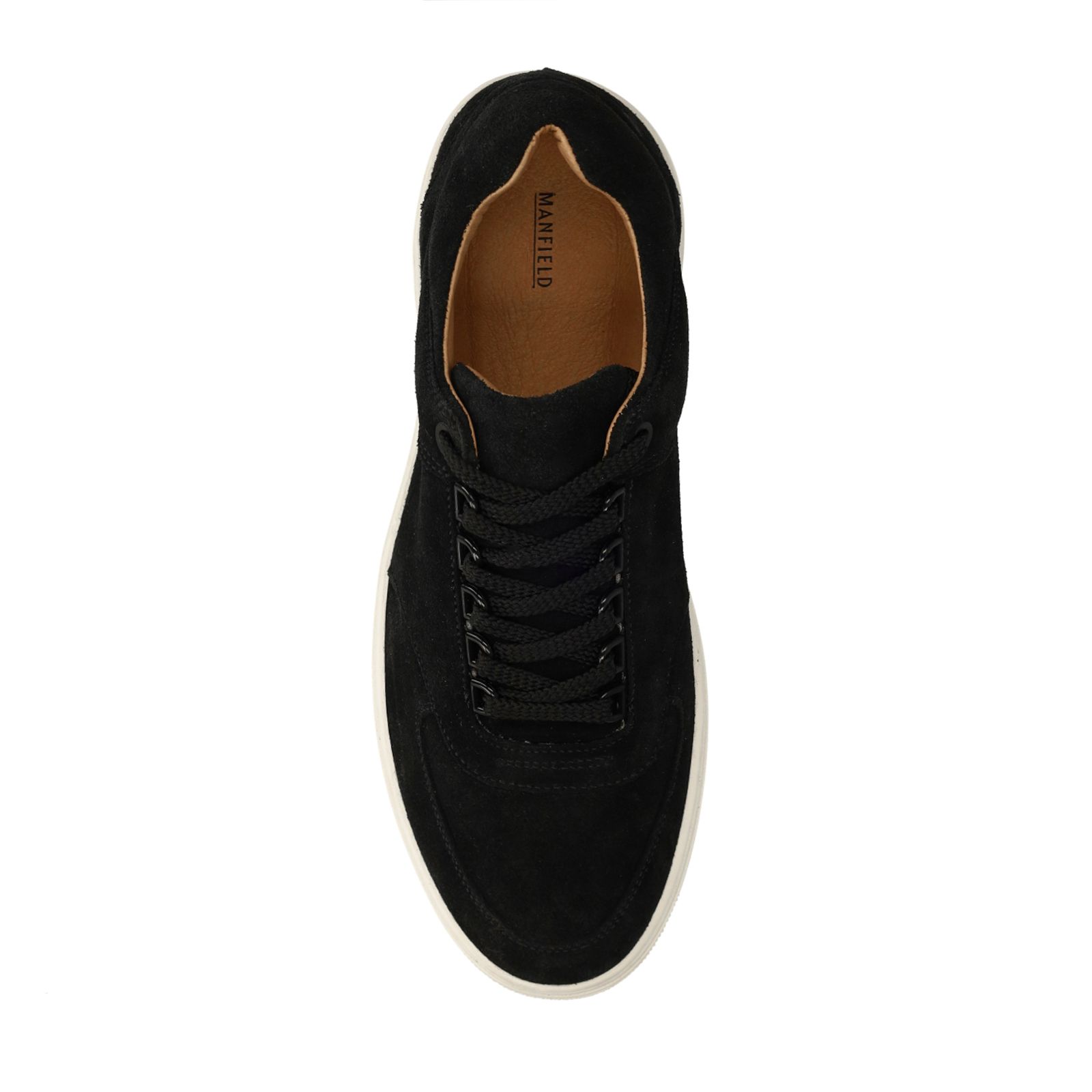 Schwarze Veloursleder-Sneaker