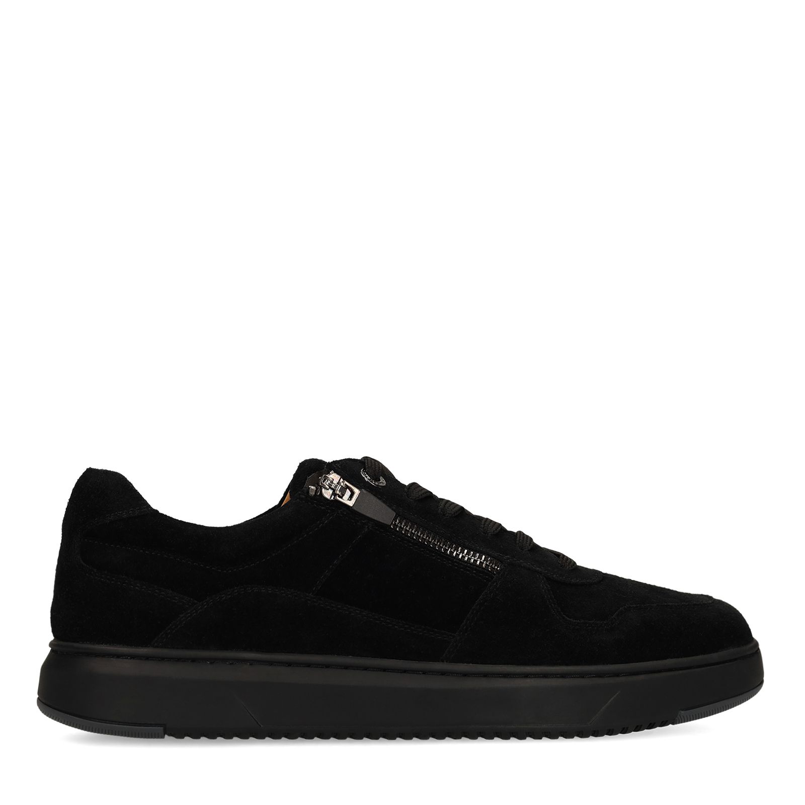 Schwarze Veloursleder-Sneaker