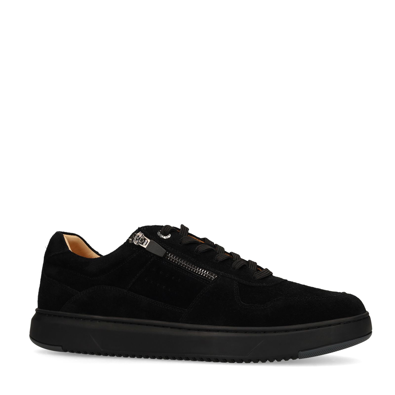 Schwarze Veloursleder-Sneaker