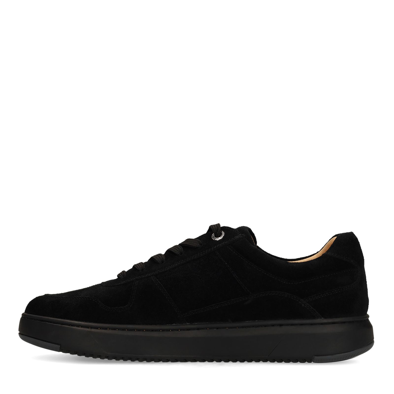 Schwarze Veloursleder-Sneaker