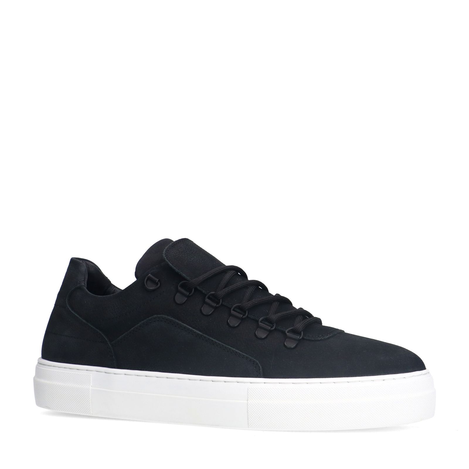 Schwarze Veloursleder-Sneaker