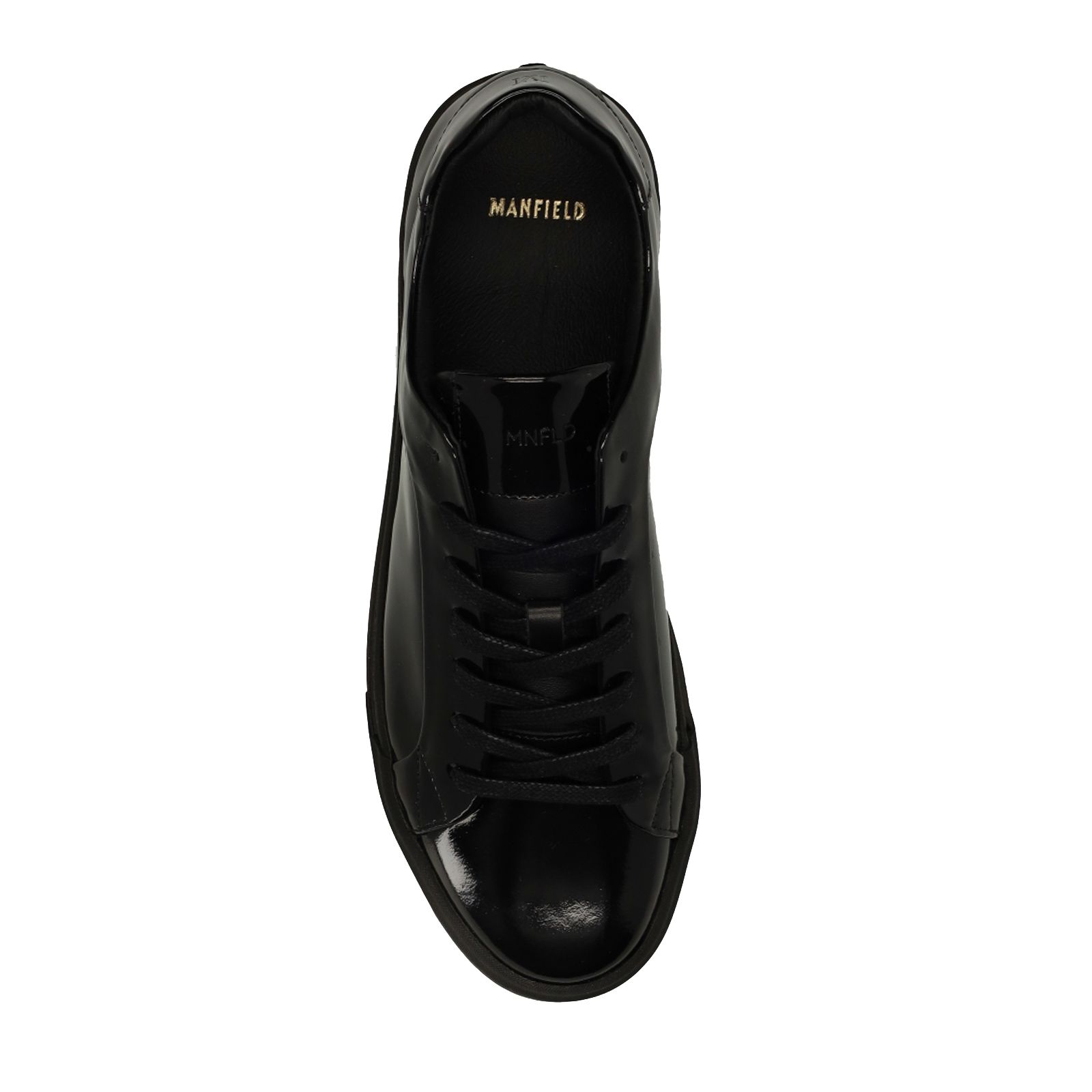 Schwarze Sneaker aus Lackleder